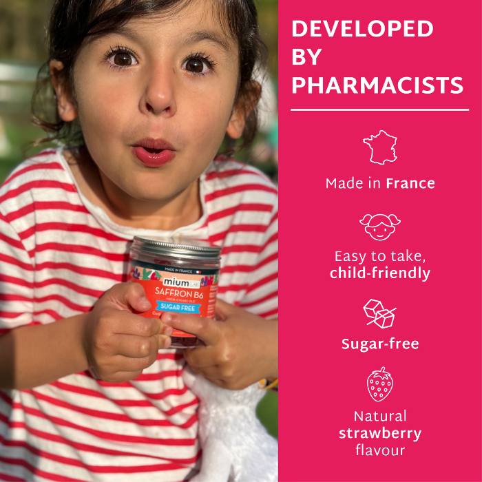 STRAWBERRY-FLAVOURED SAFFRON B6 GUMMIES | Calm and focus | 21 days