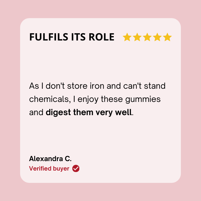 SUGAR-FREE IRON GUMMIES | Reduces deficiencies | 21 days