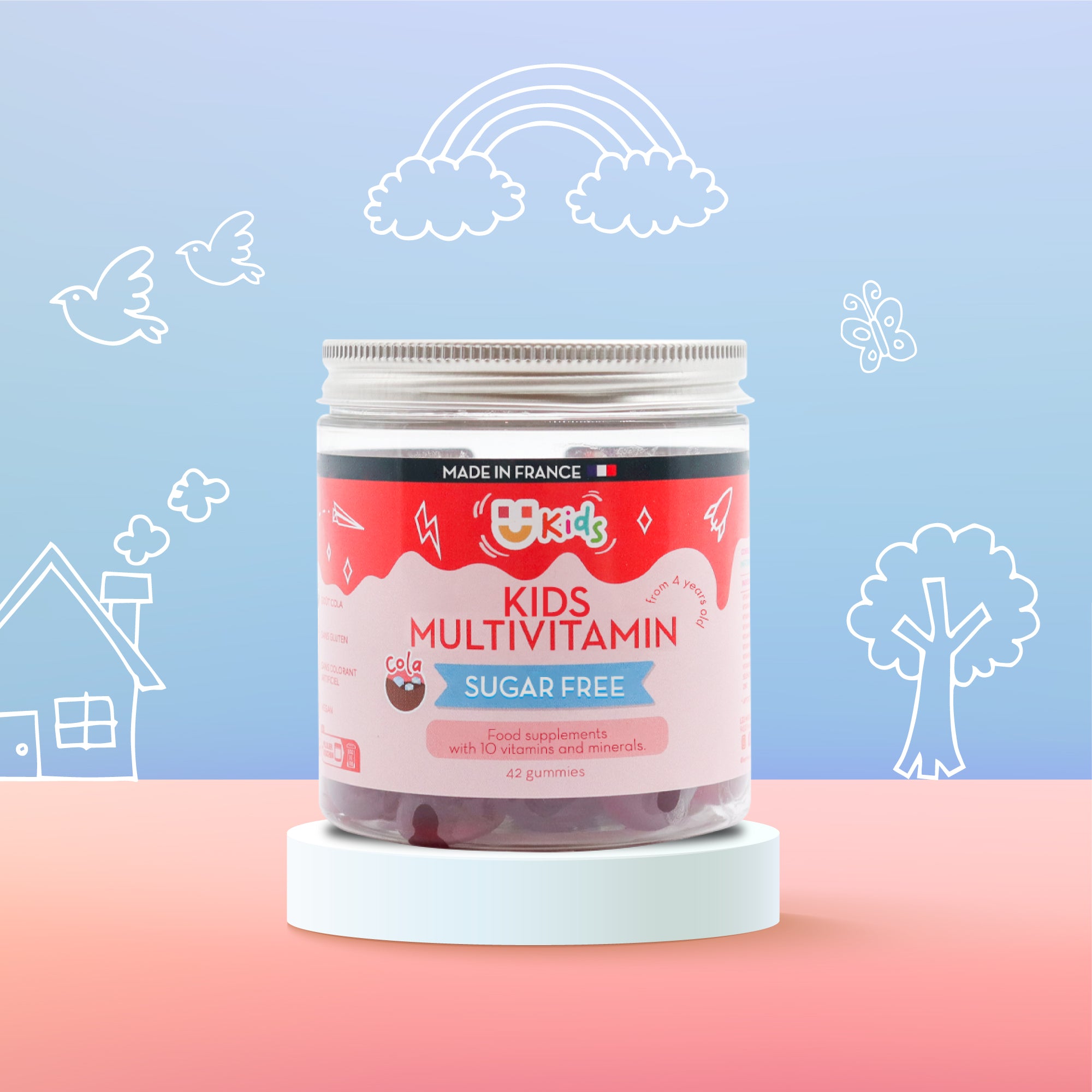 SUGAR-FREE KIDS MULTIVITAMIN GUMMIES | Cola flavour | 21 days